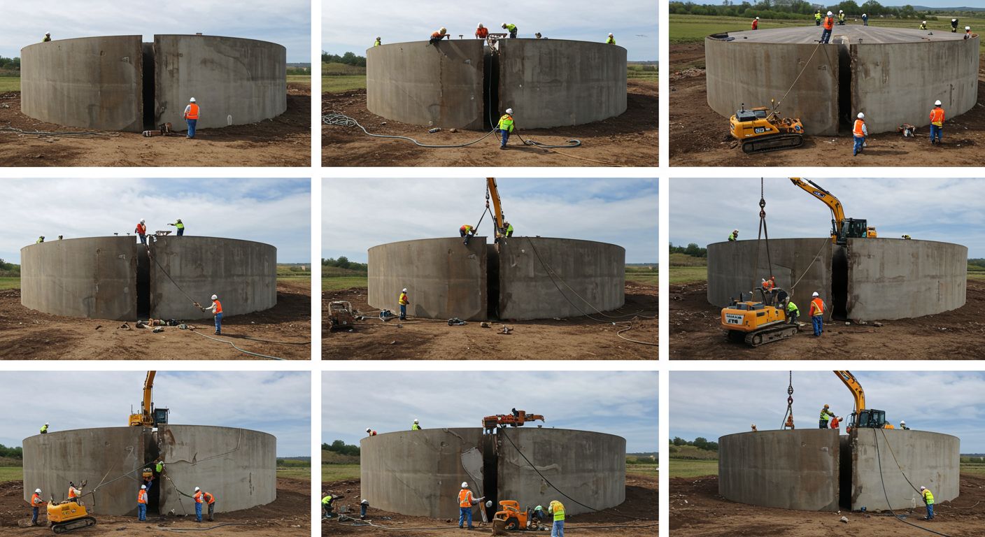 Этапы демонтажа горизонтального резервуара