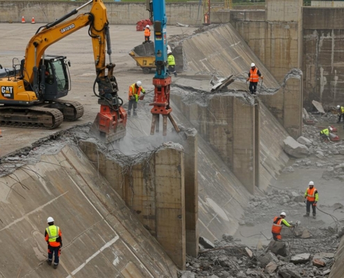 Демонтаж резервуаров с применением гидравлики