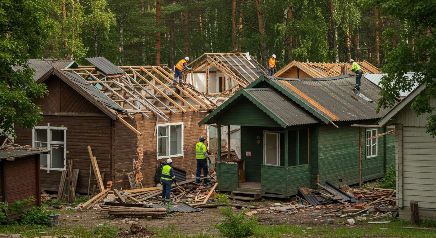 Демонтаж дачи с использованием спецтехники
