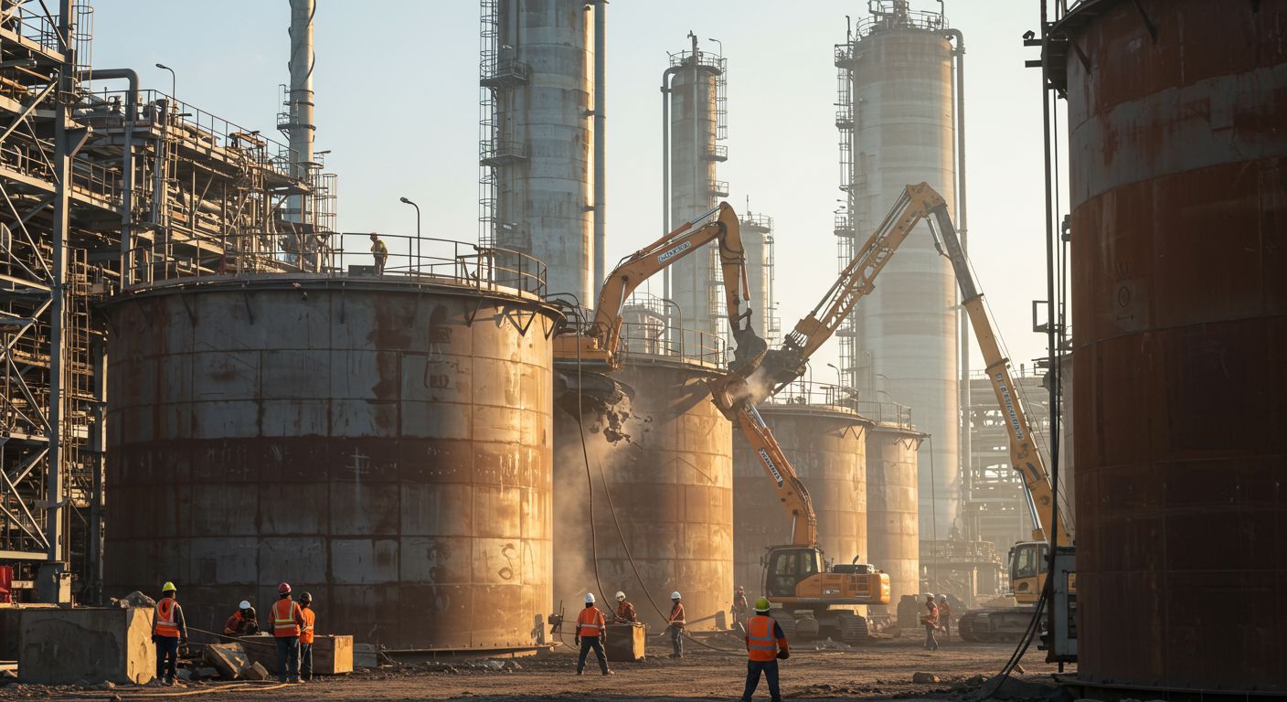 Демонтаж резервуаров нефтеперерабатывающих комплексов