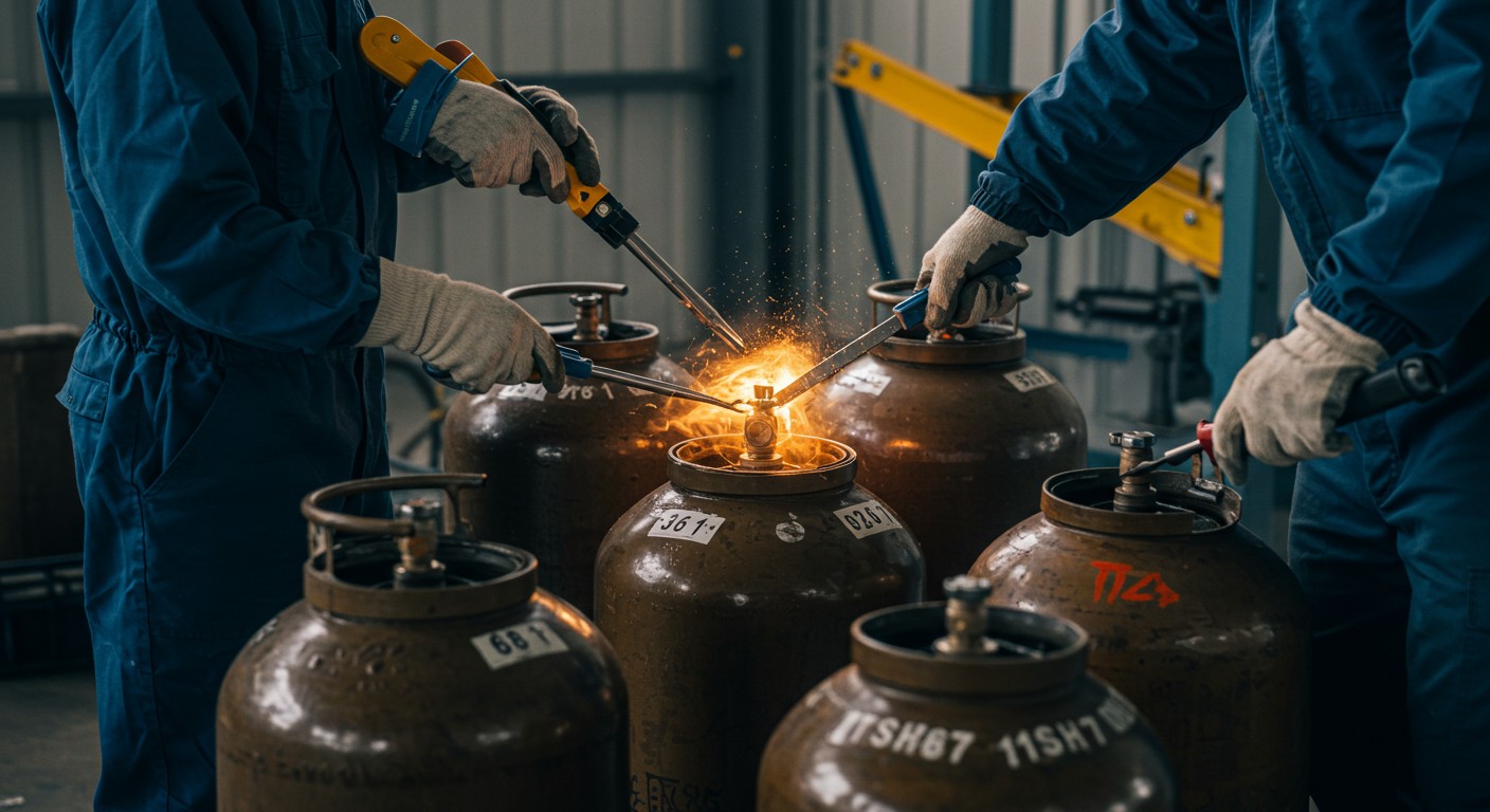 Демонтаж малого газового резервуара