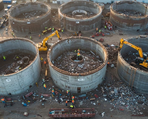 Разборка резервуаров на территории складских комплексов