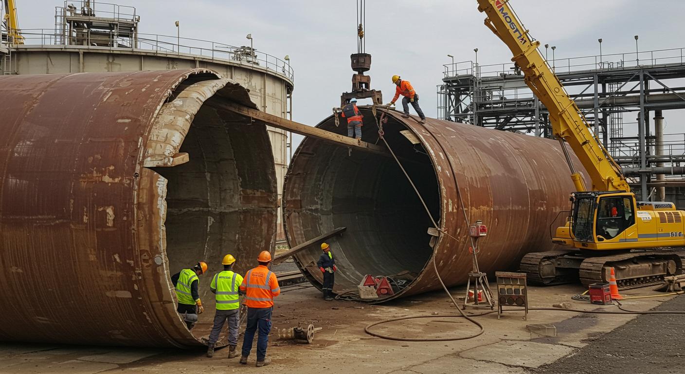 Комплексный демонтаж промышленных цистерн