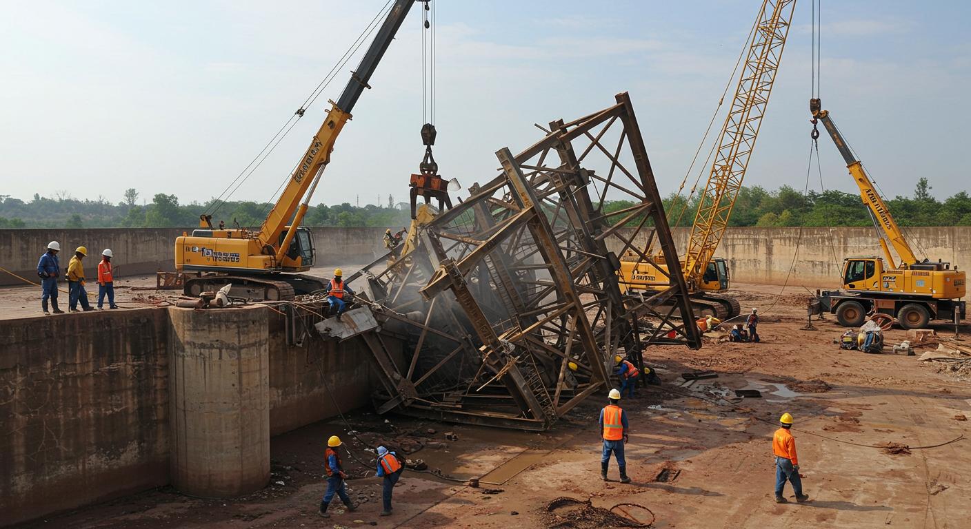Демонтаж крупных газовых резервуаров