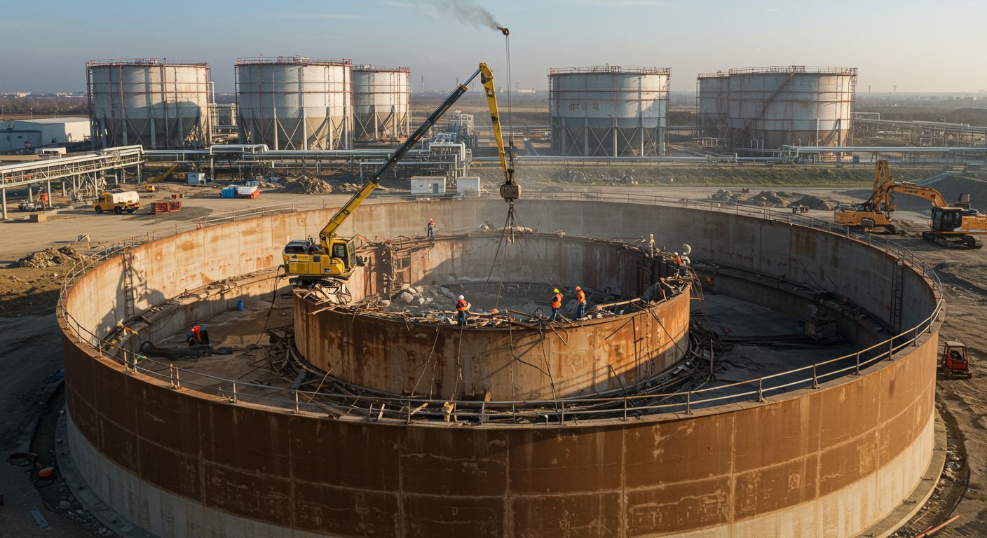 Демонтаж резервуара сжиженного газа