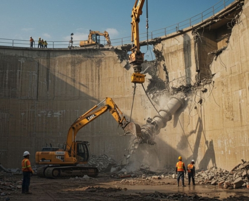 Очистка площадки после демонтажа емкости