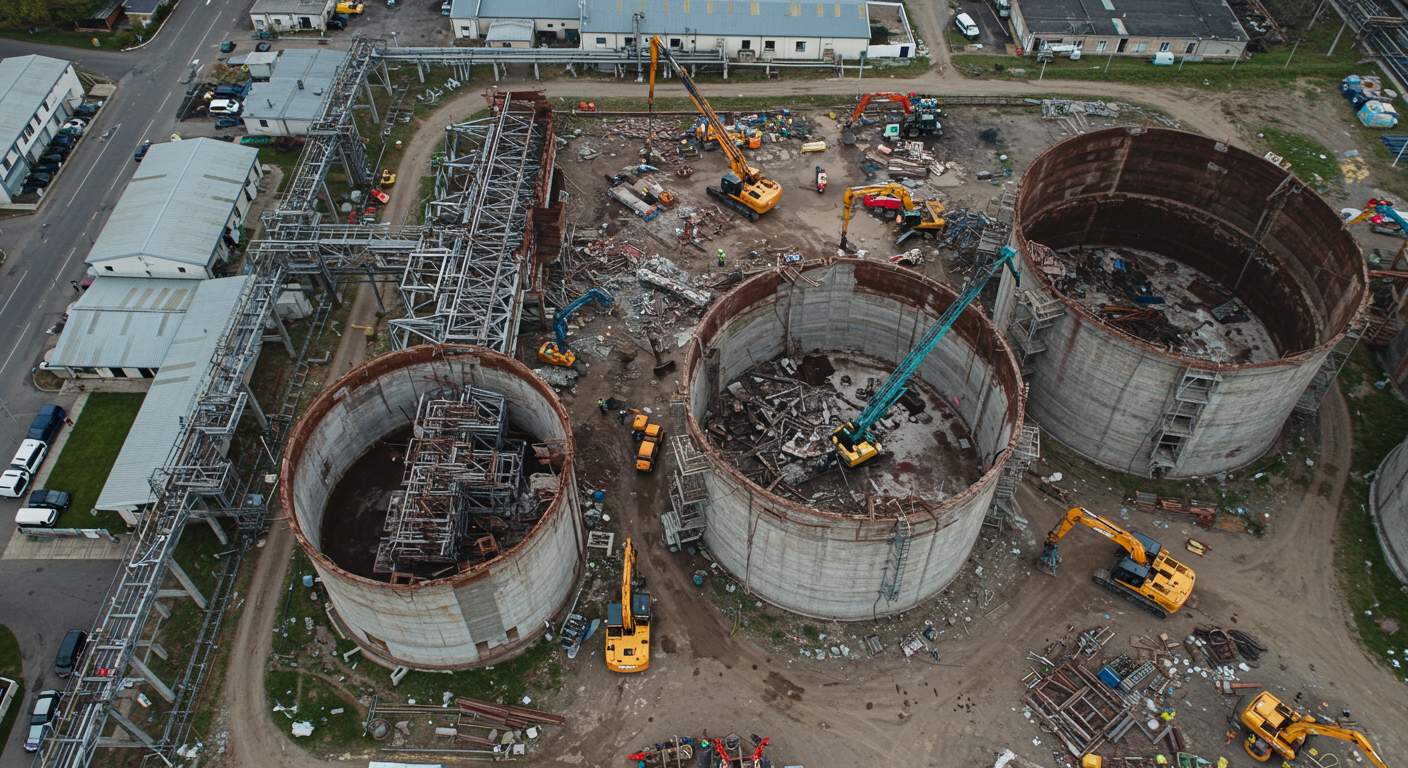 Демонтаж производственных емкостей
