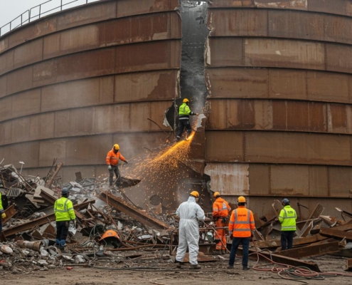Проблемы демонтажа старых металлических емкостей