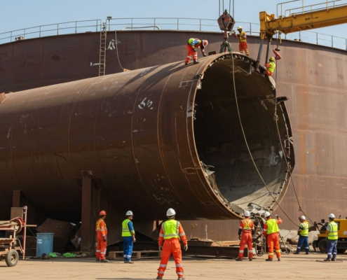 Этапы демонтажа емкости из углеродистой стали