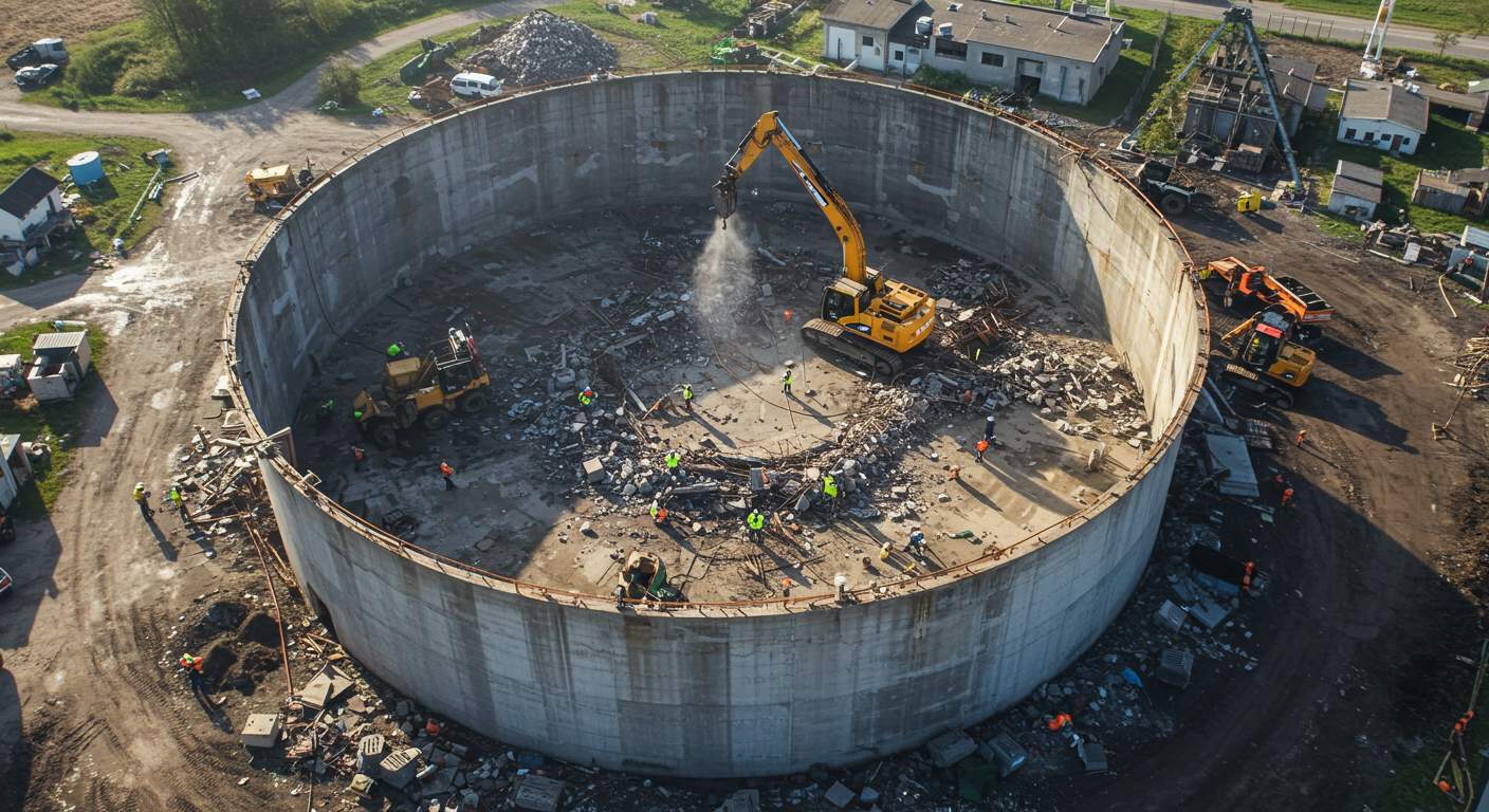 Демонтаж крупных промышленных емкостей
