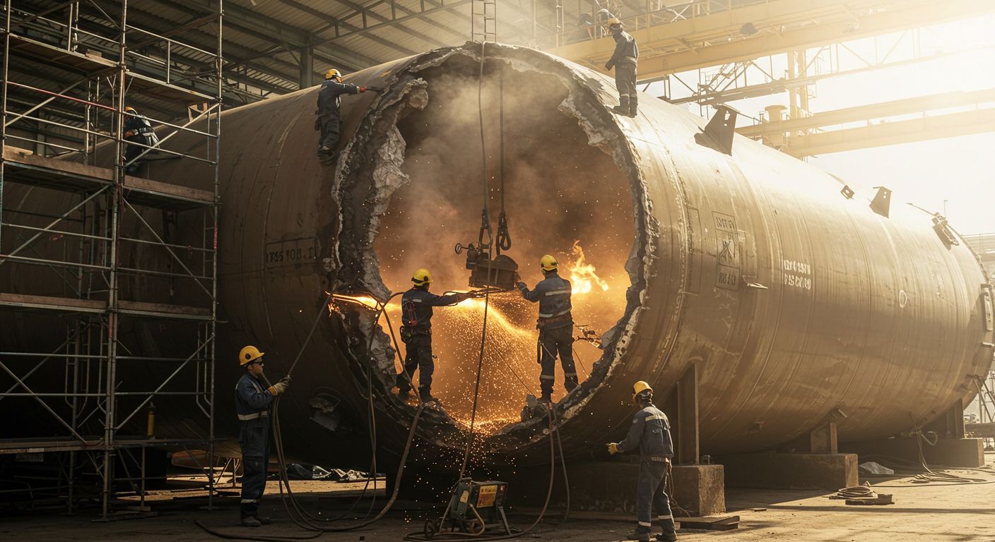 Демонтаж горизонтальных резервуаров