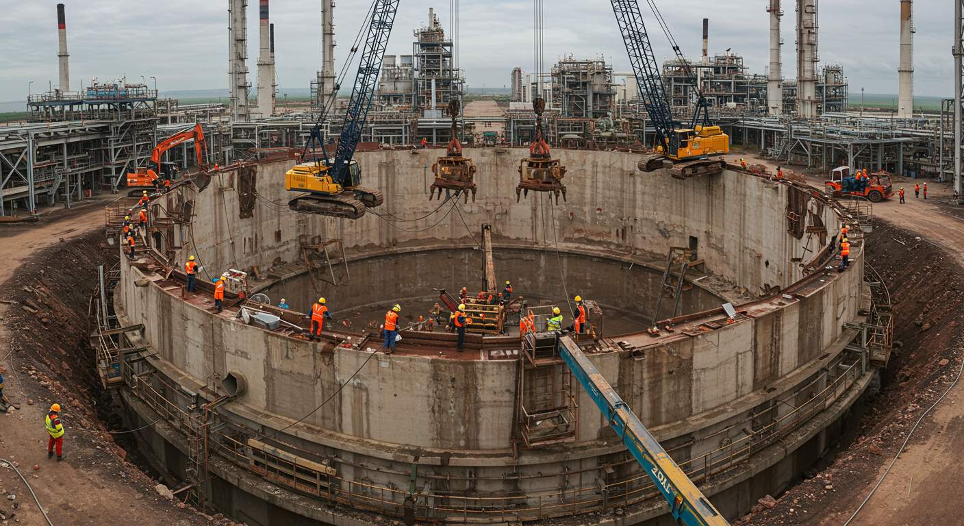 Демонтаж резервуара нефтегазового комплекса