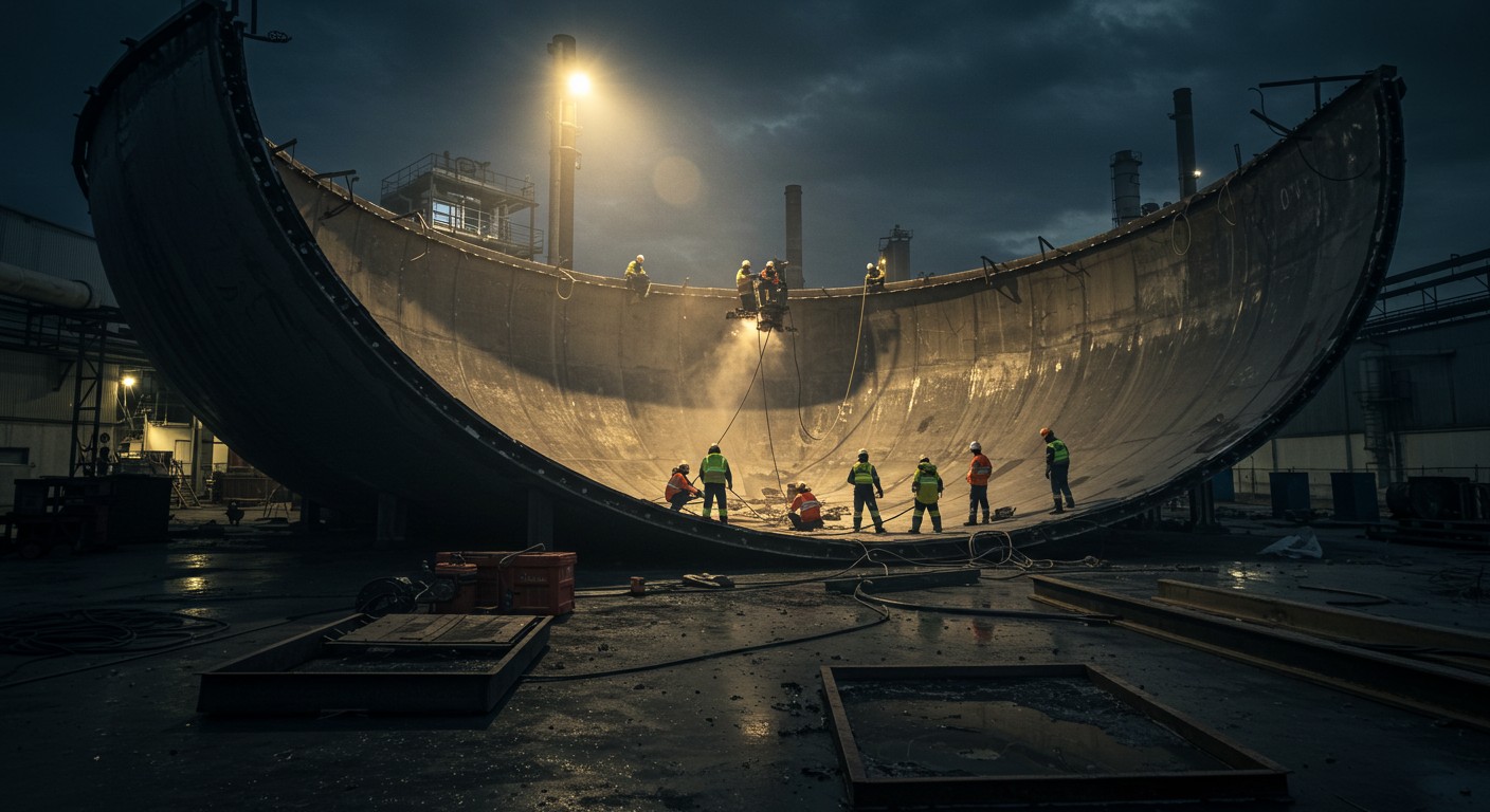 Демонтаж крупных производственных емкостей
