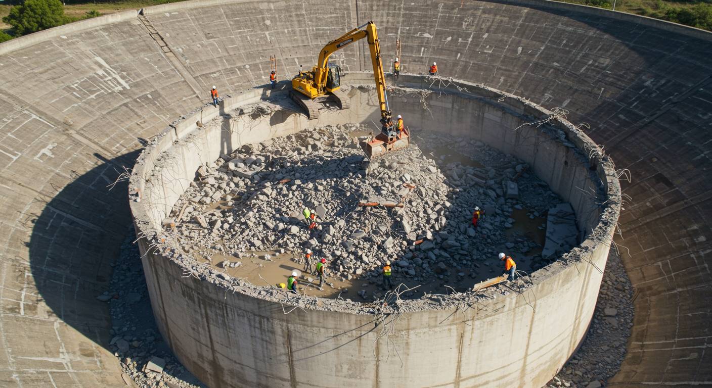 Демонтаж крупных резервуаров водоснабжения