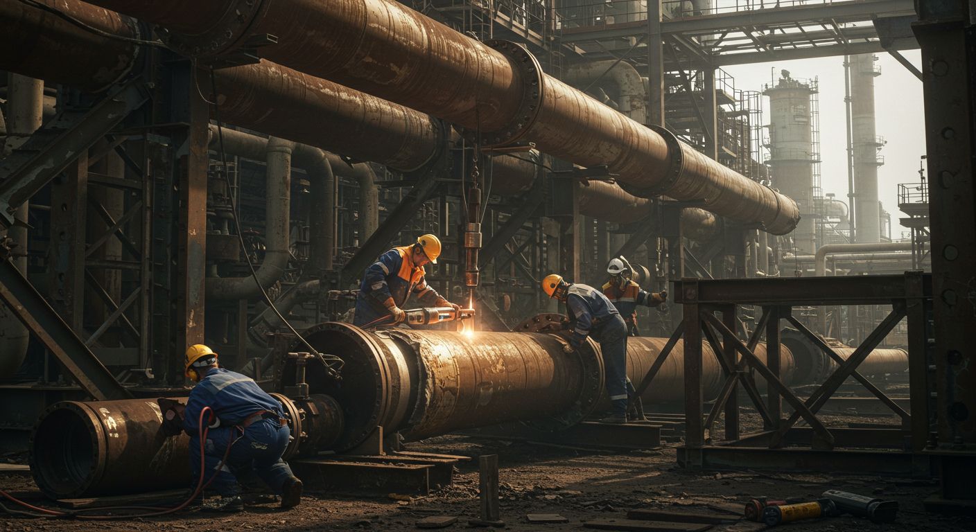 Демонтаж промышленных трубопроводов