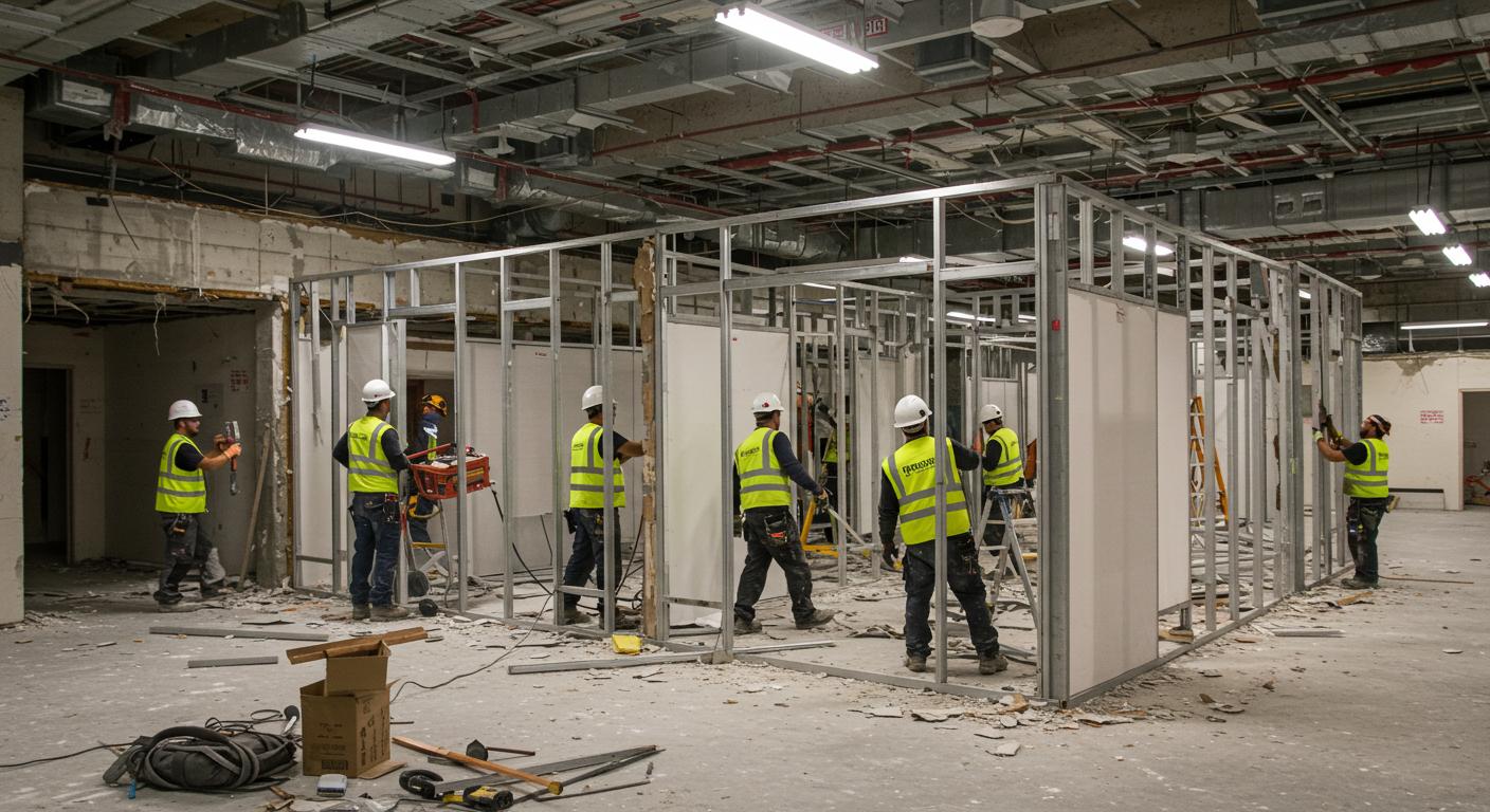 Демонтаж каркасных перегородок
