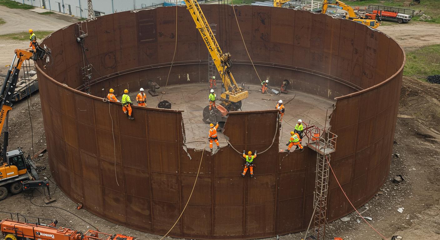 Организация демонтажа стальных емкостей Организация демонтажа стальных емкостей