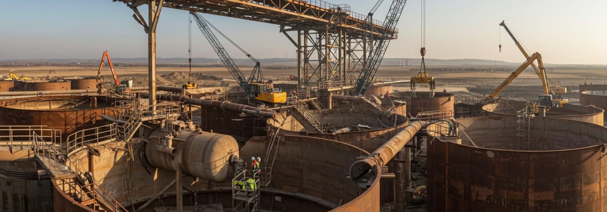 Демонтаж крупных резервуаров повышенной сложности
