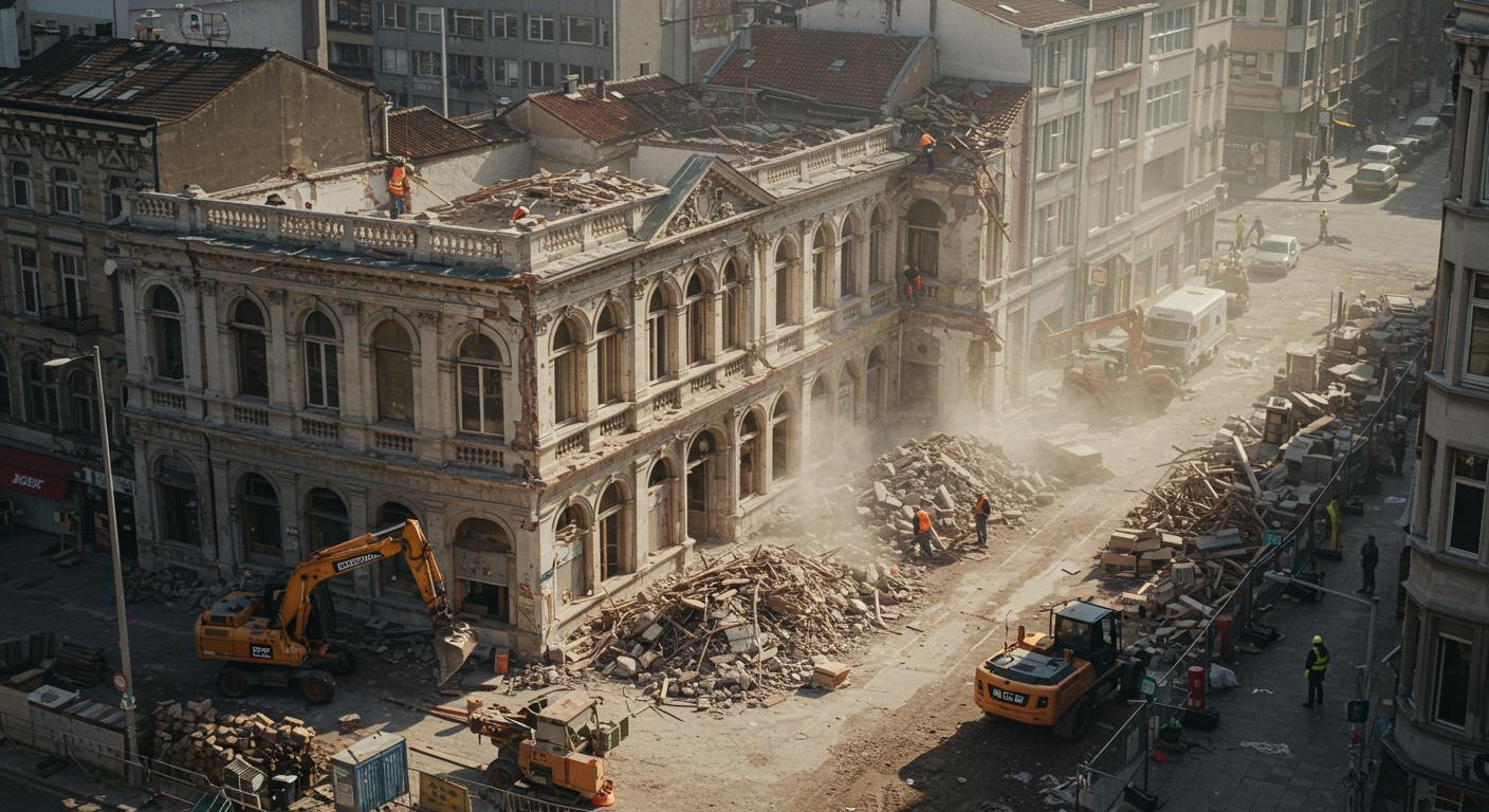 Демонтаж фасадов и конструкций