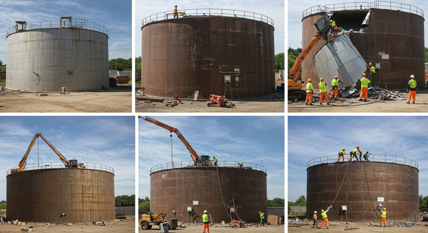 Этапы демонтажа металлических резервуаров