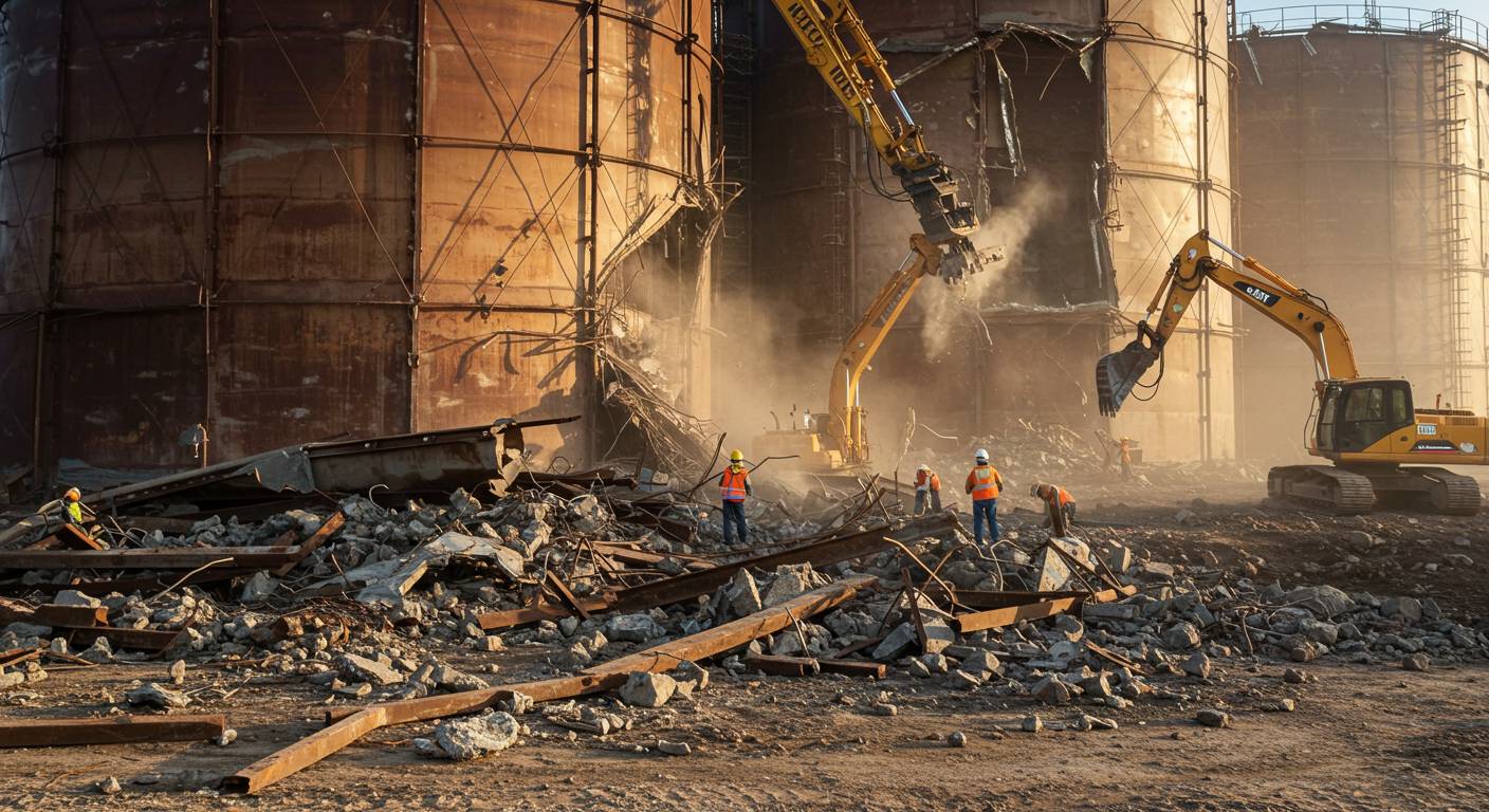 Демонтаж крупных резервуаров для хранения газов