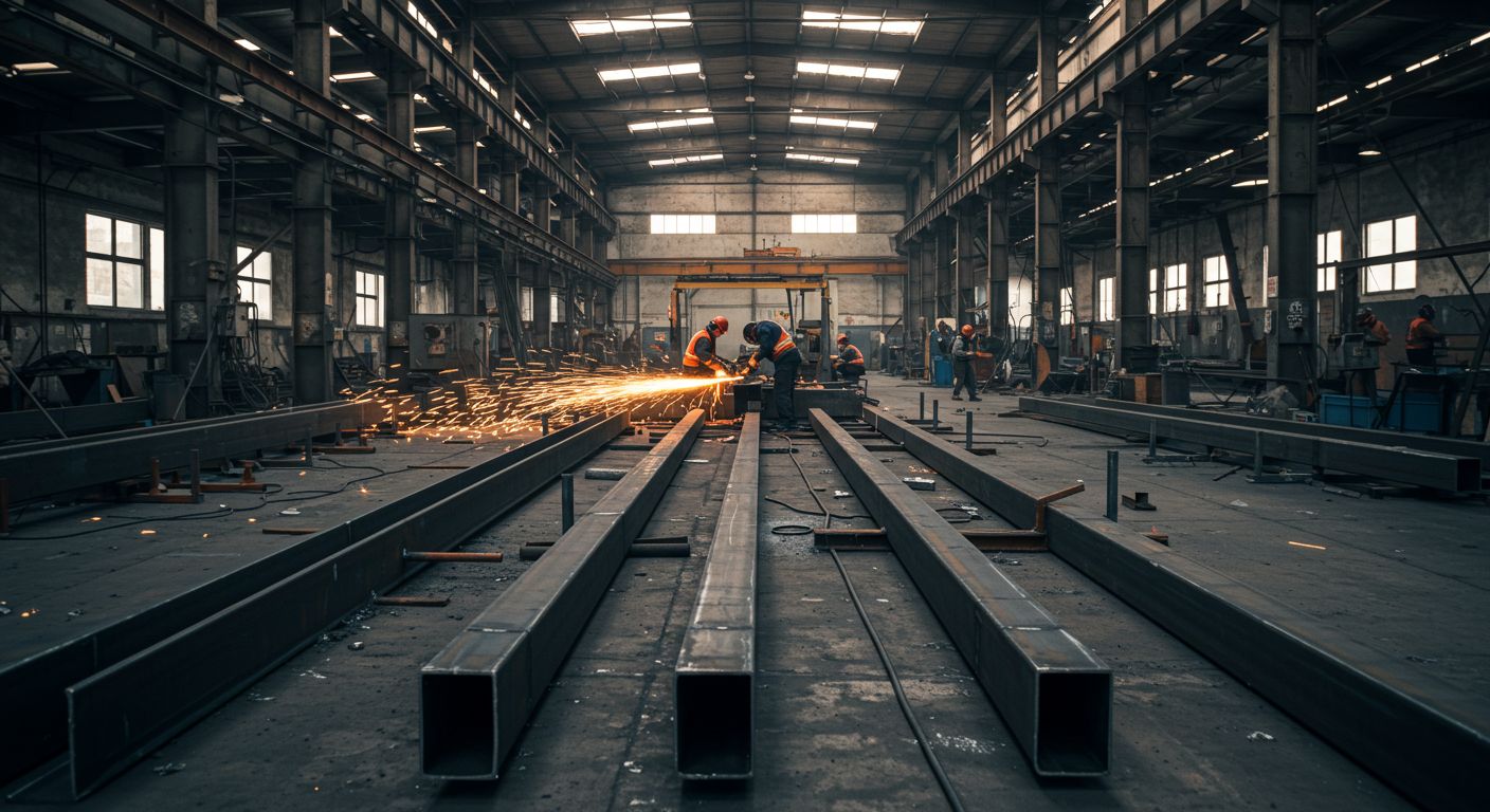 Резка металлических колонн