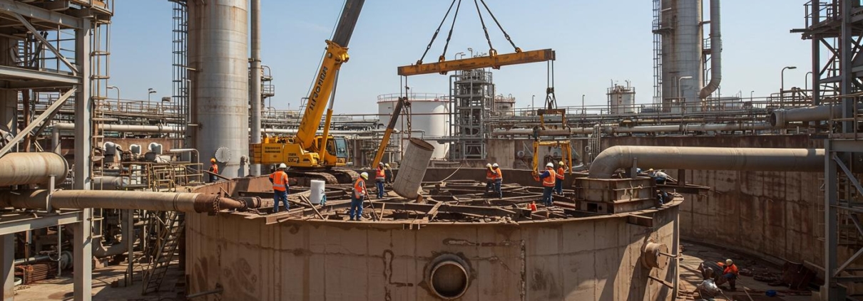Демонтаж технологических нефтехимических установок