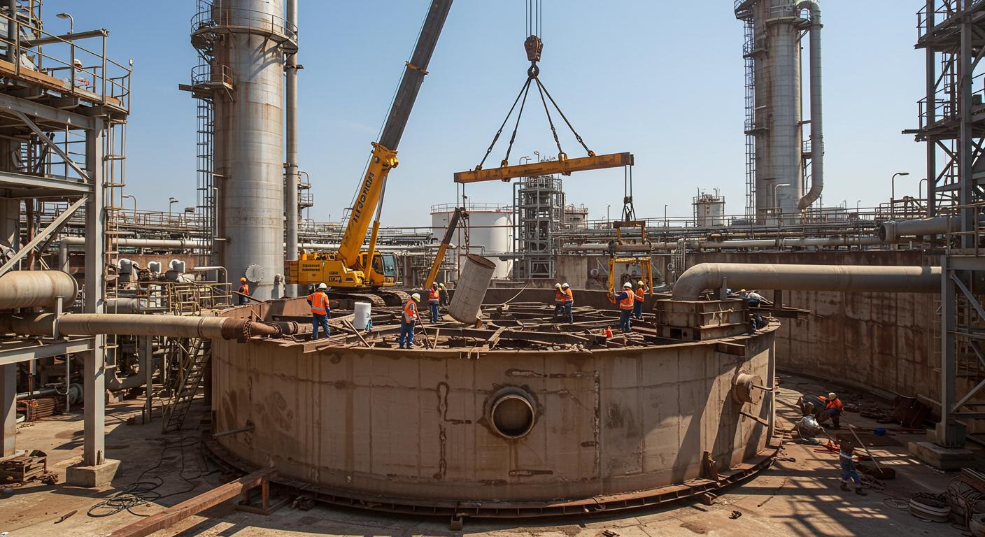 Демонтаж технологических нефтехимических установок