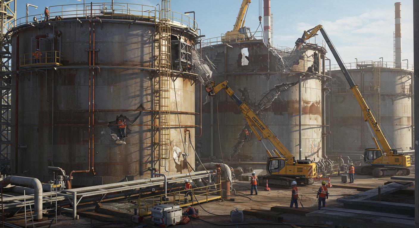 Комплексный демонтаж нефтехимических емкостей