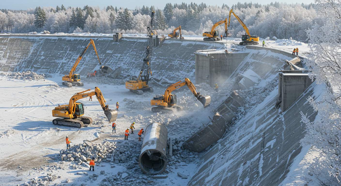 Демонтаж резервуара в зимний период