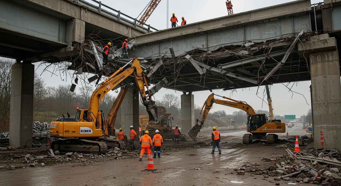 Демонтаж моста и эстакады