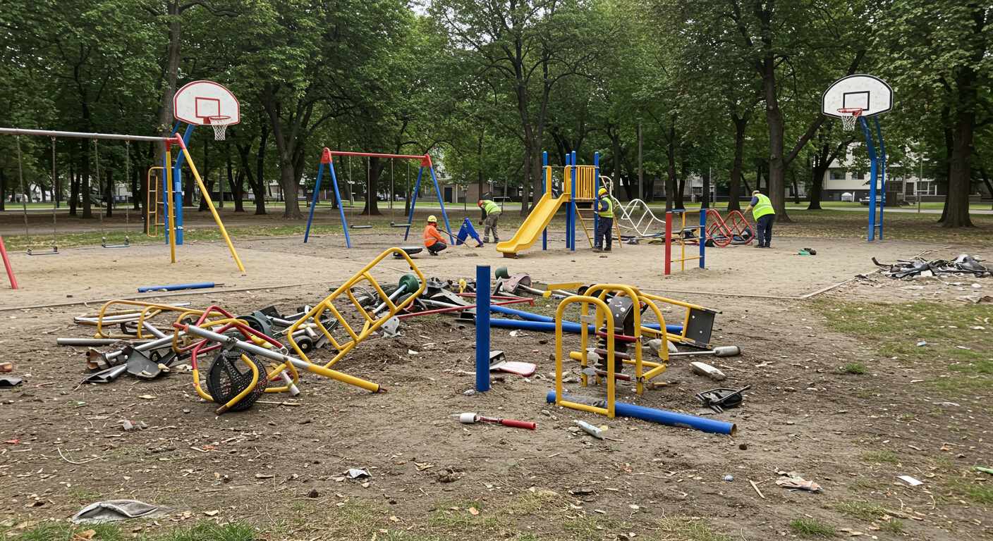 Демонтаж детских и спортивных площадок